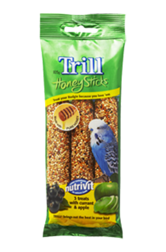 Trill Honey Sticks For Budgies 3 Sticks With Currant Apple 105G